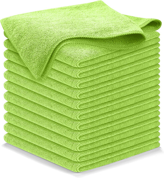 USANOOKS Microfiber Cleaning Cloth Grey - 12 Pcs (12.5"x12.5") - High Performance - 1200 Washes, Ultra Absorbent Microfiber Towel Weave Grime & Liquid for Streak-Free Mirror Shine - Car Washing Cloth