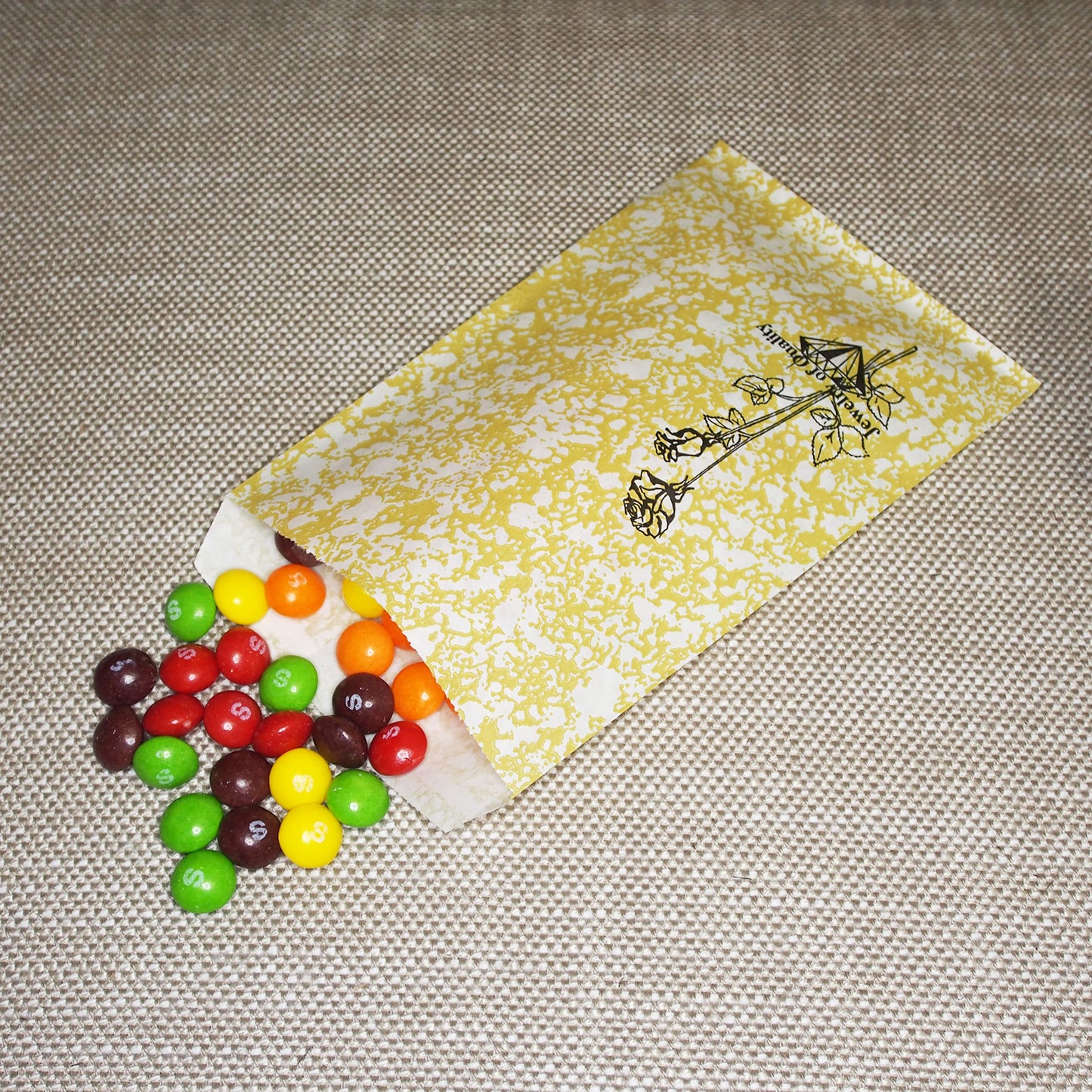 CuteBox Goldtone Jewelry of Quality Flat Paper Gift Bags 100pcs (4" x 6") for Retail, Merchandise, Packaging, Handmade Goods, Arts and Crafts, Outdoor Events, Holidays, Weddings