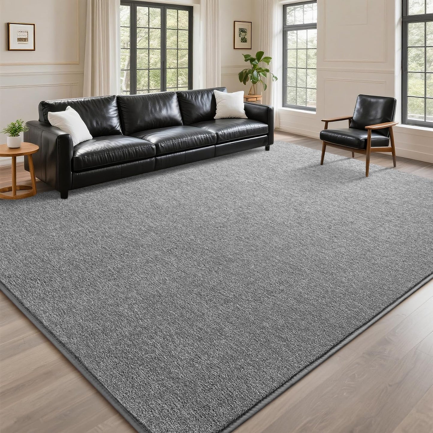 DweIke Rugs for Bedroom Living Room, 4x6 ft Grey Area Rug, Washable Memory Foam Indoor Carpet, Modern Non-Slip Ultra Soft Carpets for Kids Boys Girls Adults Nursery Dorm Home Decor