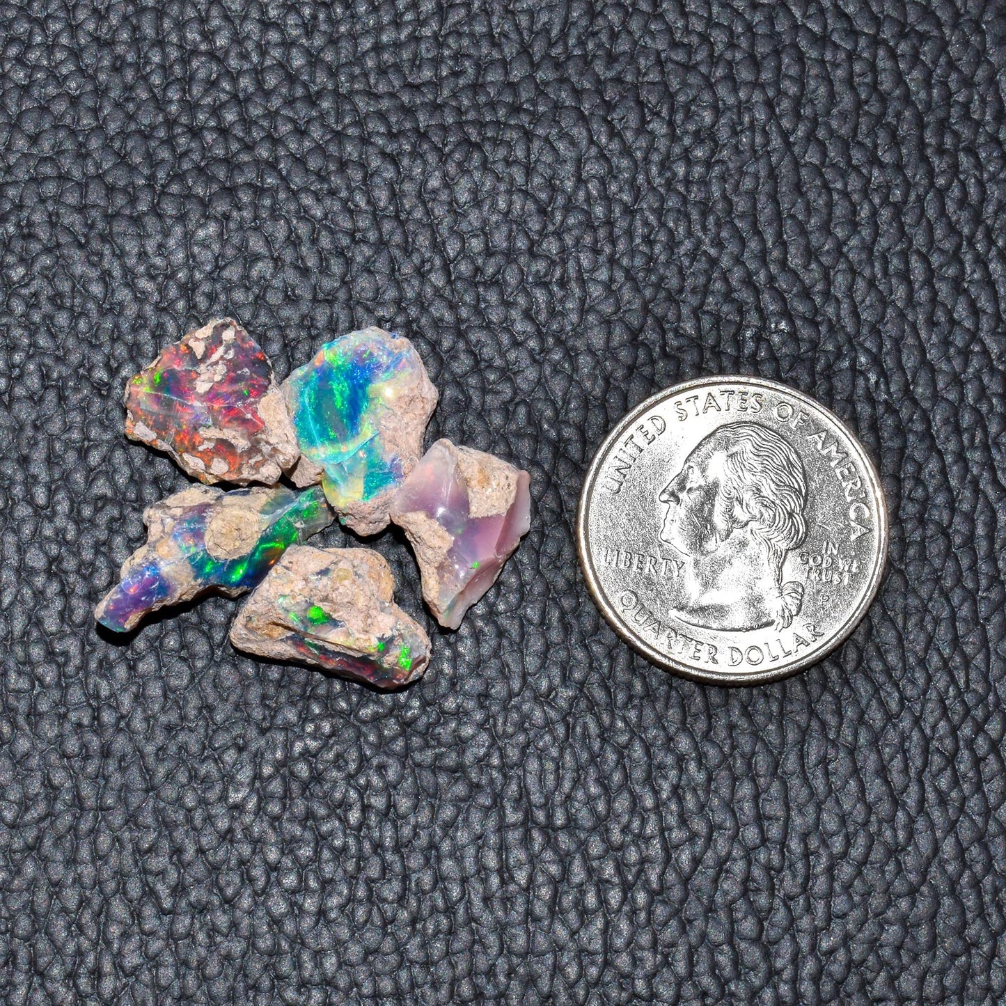 QNAVIC 5pcs, Raw Ultra Fire Black Ethiopian Opal Rough Stone, Natural Opal Rock Crystals Gemstone, Jewelry Making Supplies, Chakra Healing Stone, Birthday Gift, Crafts & DIY, Wire Wrapping Crystals