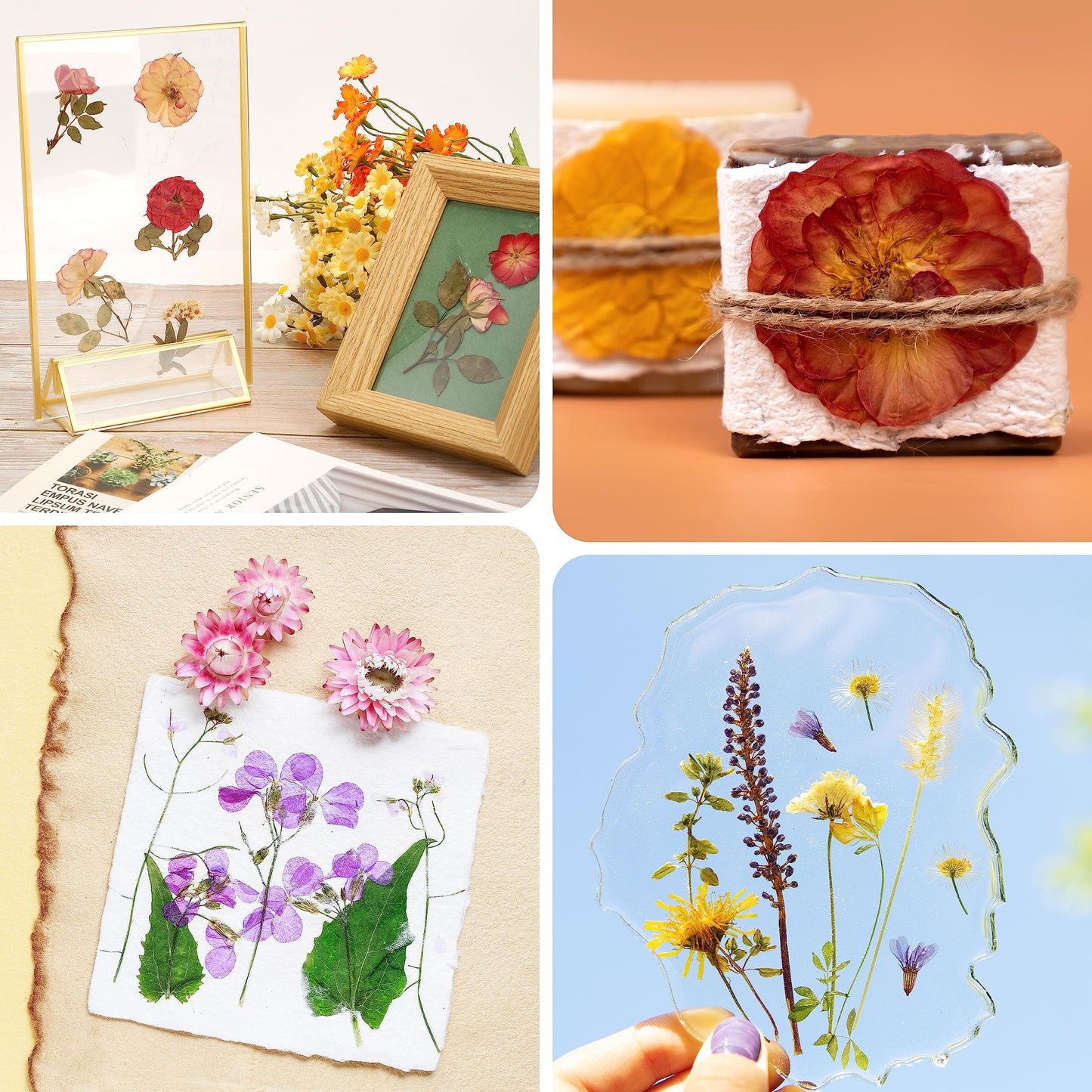 Aboofx Flower Press Kit, Craft Kits 11"x11" 10 Layers Wooden Flower Pressing Kit for Crafts Pressed Flowers & Plant Press for Spring DIY Craft Art, Preservation Kits for Bookmark Frame Flowers Drying