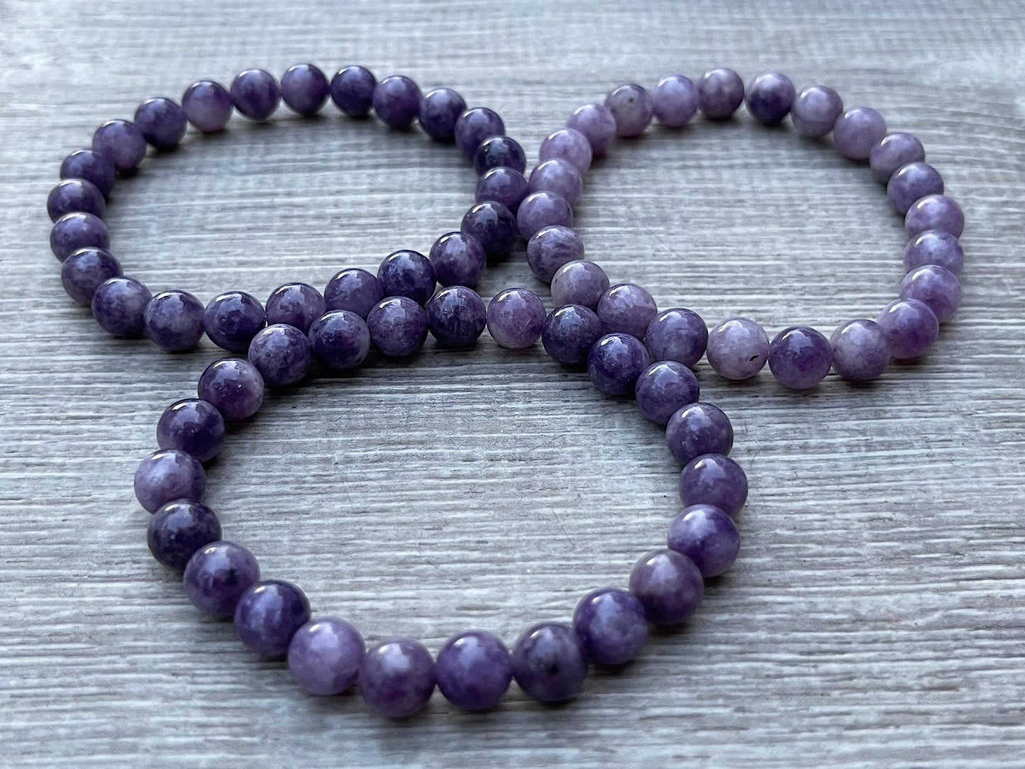GAF TREASURES Lepidolite Crystal Bead Bracelet 8mm, Genuine Lepidolite Stretch Gemstone Bracelet, Healing Crystal Bracelet, Gift for Men & Women (1)