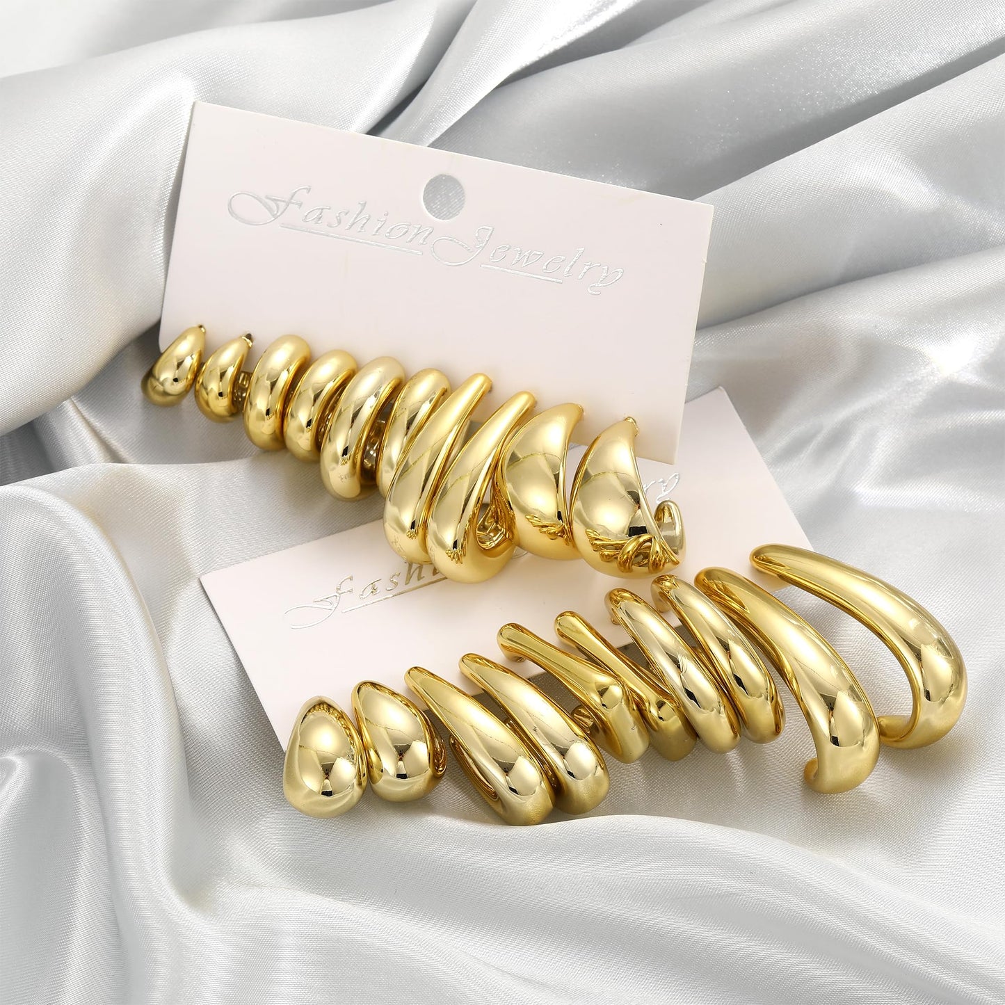 36 Pairs Gold Hoop Earrings Set for Women Multipack, Hypoallergenic Chunky Chain Twisted Hoop Earrings Pack, Fashion Dangle Earrings Jewelry for Gift (B-10Pairs Gold)