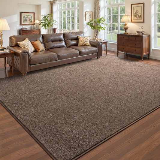 Pettop 6x9 Brown Area Rugs for Living Room Bedroom, Thickened Memory-Foam Throw Carpet, Modern Minimalist Super Soft Kids Boys Girls Rug, Non-Slip and Washable Carpets for Dorm Home Decor