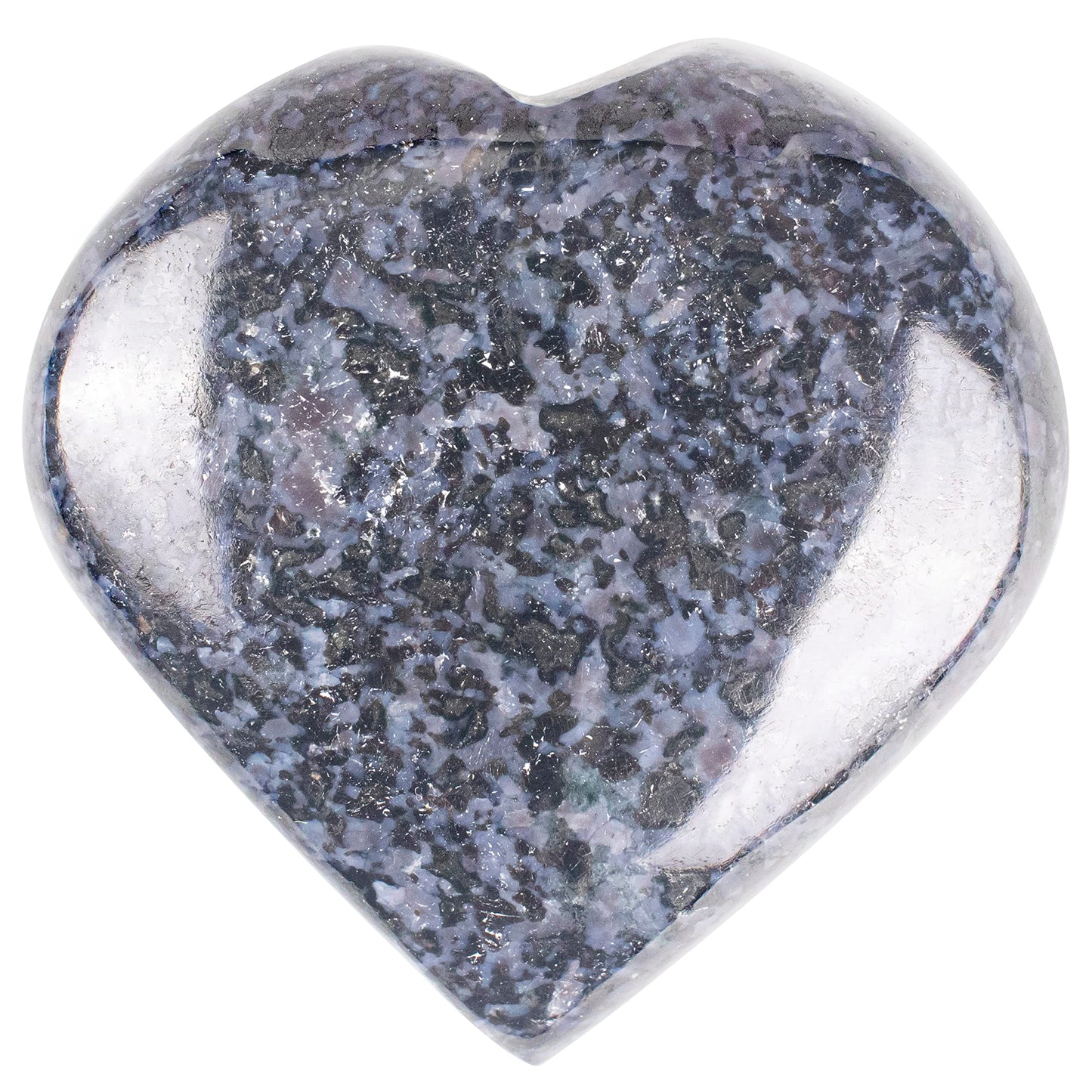 Crocon 50mm Indigo Gabbro Heart stone Big Heart Shape Puff Stones Set 450+ Carats Pocket Crystal Healing Tumble Collection Palm Worry Stone Good Luck Charm Meditation Gift Craft Home Decor
