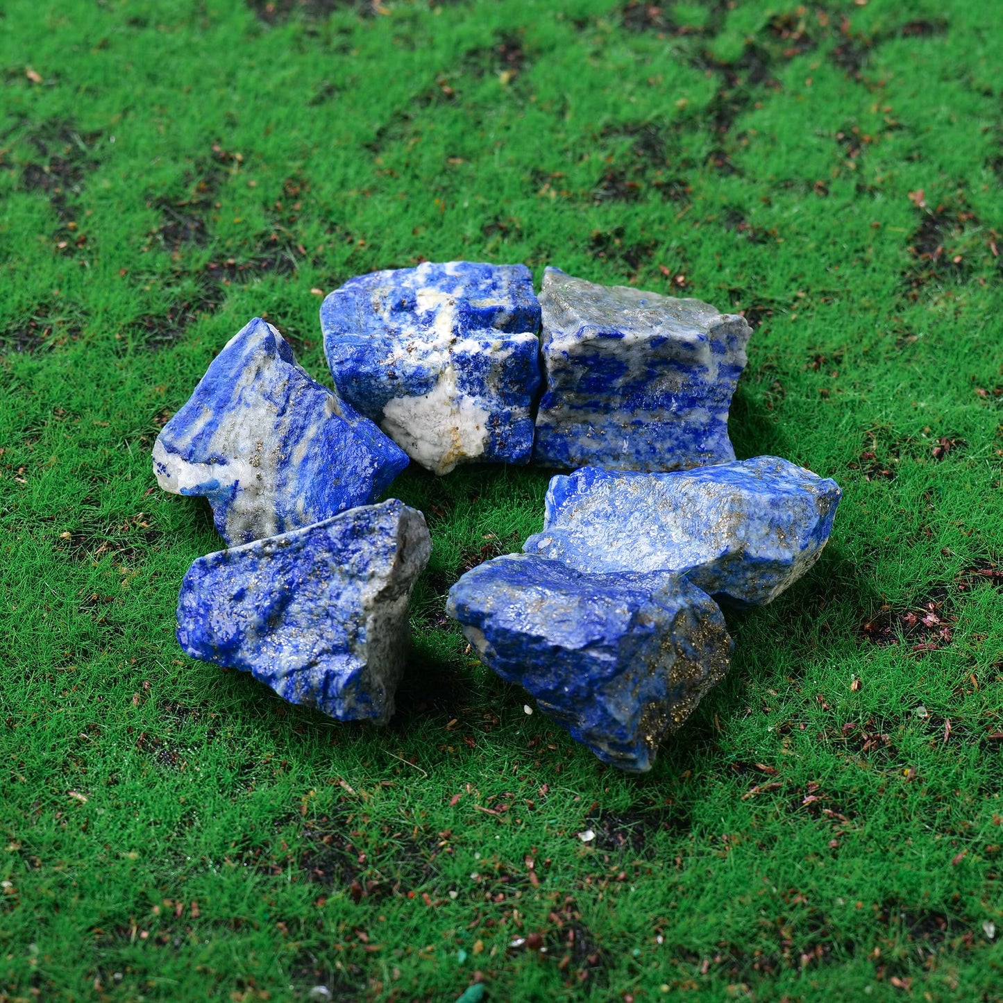 Apengshi 1.2-2'' Lapis Lazuli Raw Stone Natural Crystal Healing Crystal and Stone Rough Rocks for Fountain Home Garden Decor Meditation