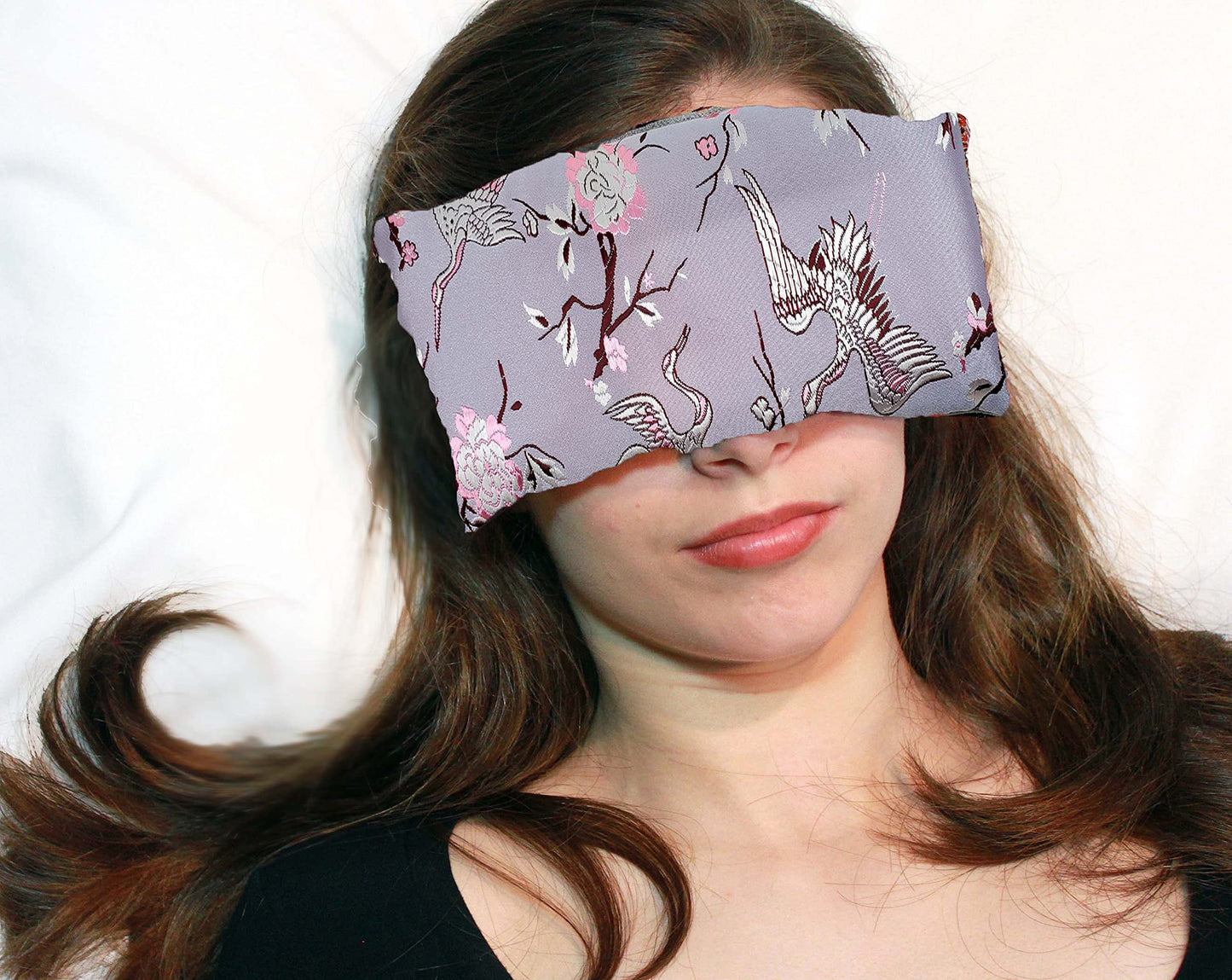 Candi Andi Handmade Luxe Serenity Eye Pillow - All-Natural Flaxseed - Unscented – Weighted Eye Mask for Yoga, Meditation, Hot & Cold Therapy - On a Wing - TEP-OW