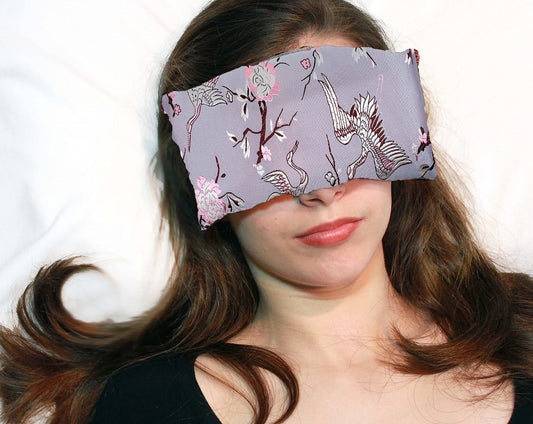 Candi Andi Handmade Luxe Serenity Eye Pillow - All-Natural Flaxseed - Unscented – Weighted Eye Mask for Yoga, Meditation, Hot & Cold Therapy - On a Wing - TEP-OW