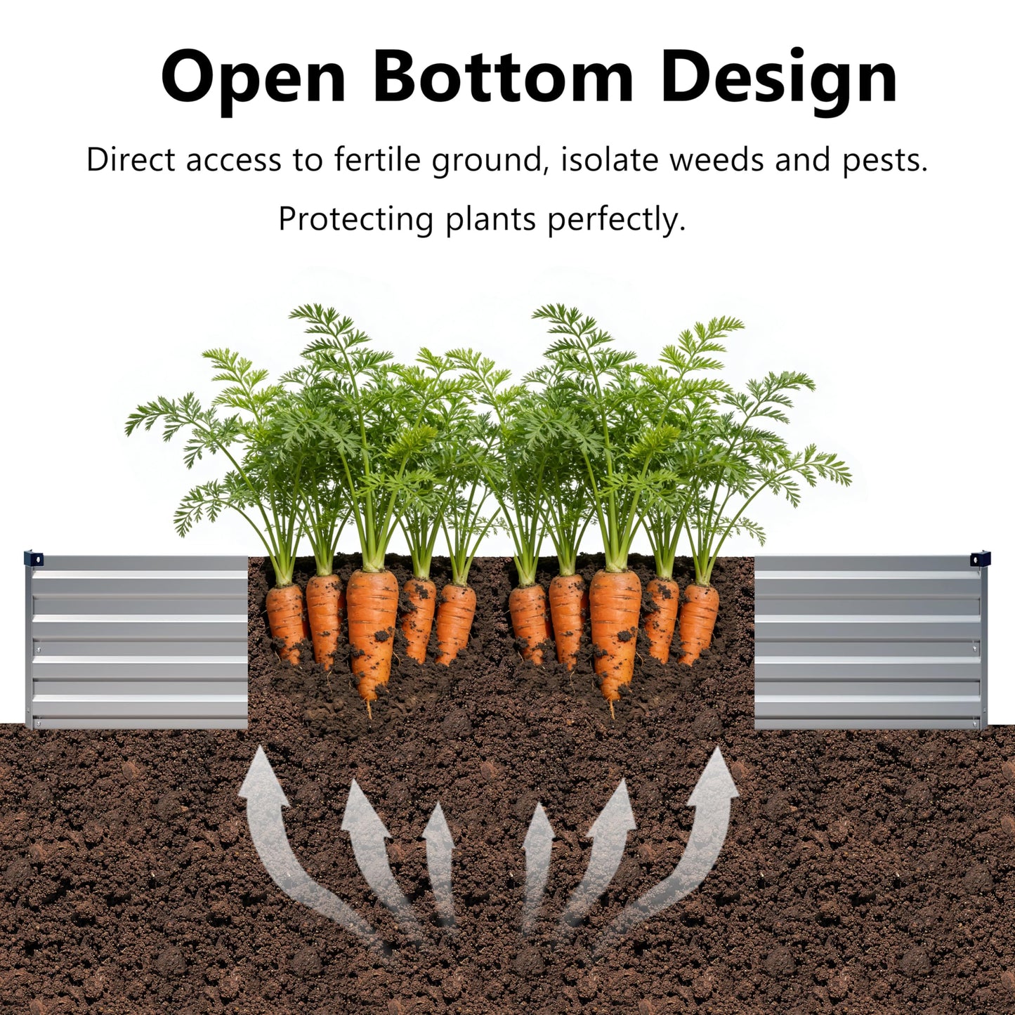 zunatu 12x4x1 ft(2 Pack) Galvanized Raised Garden Bed,Outdoor Planter Box Metal Patio Kit Planting Bed for Vegetables Flowers and Succulents,Silver