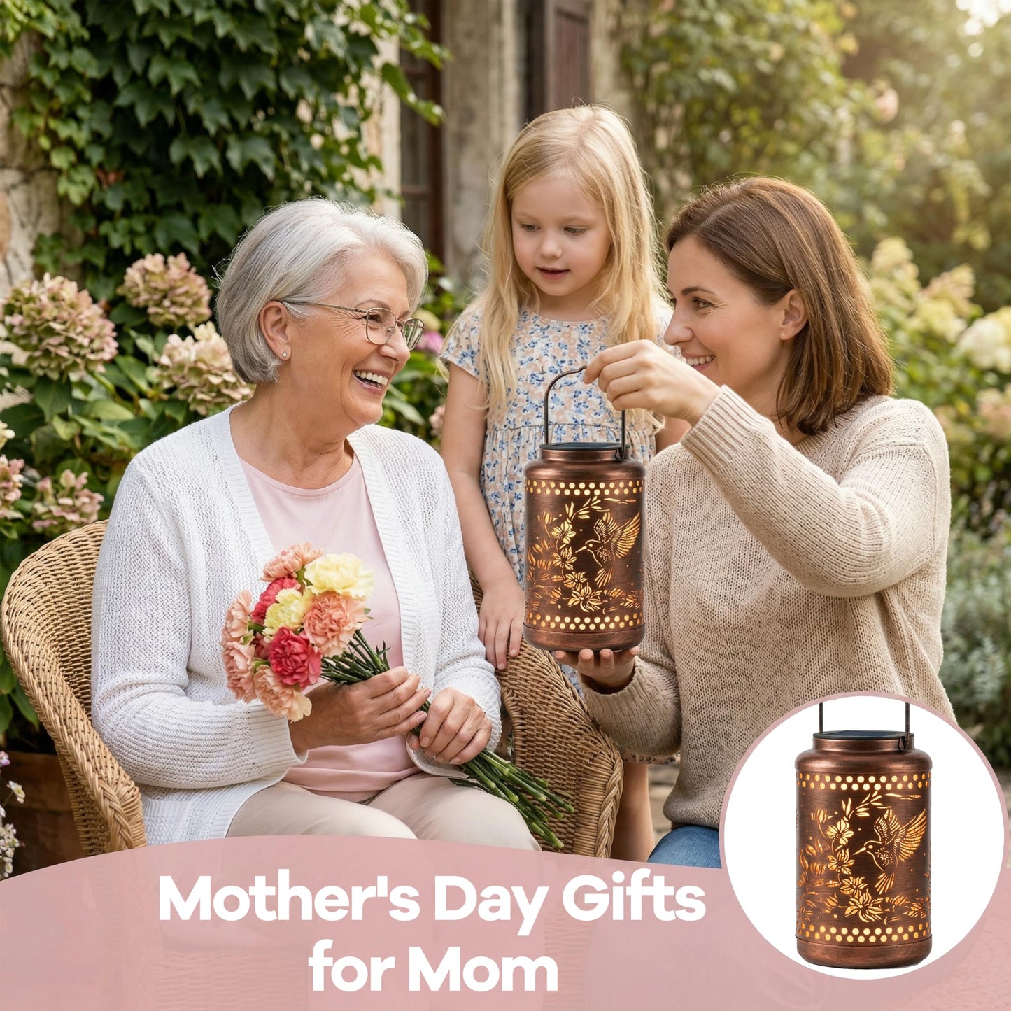 Hummingbird Solar Lanterns Outdoor Waterproof with Ground Stake - Unique Gifts for Women Mom, Mothers Day Gifts - Birthday for Women,House Warming Gift New Home - for Garden Patio Yard Porch Lawn