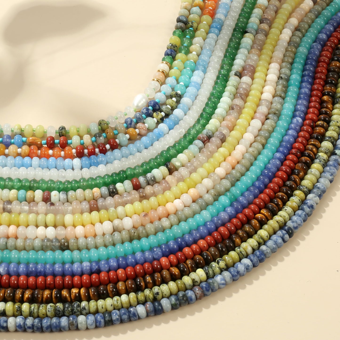 CONRAN KREMIX Colourful Stone Beaded Necklace for Women,Natural Stone Bead Choker Necklaces Boho Summer Beach Necklace Gemstone Jewelry Gift for Women