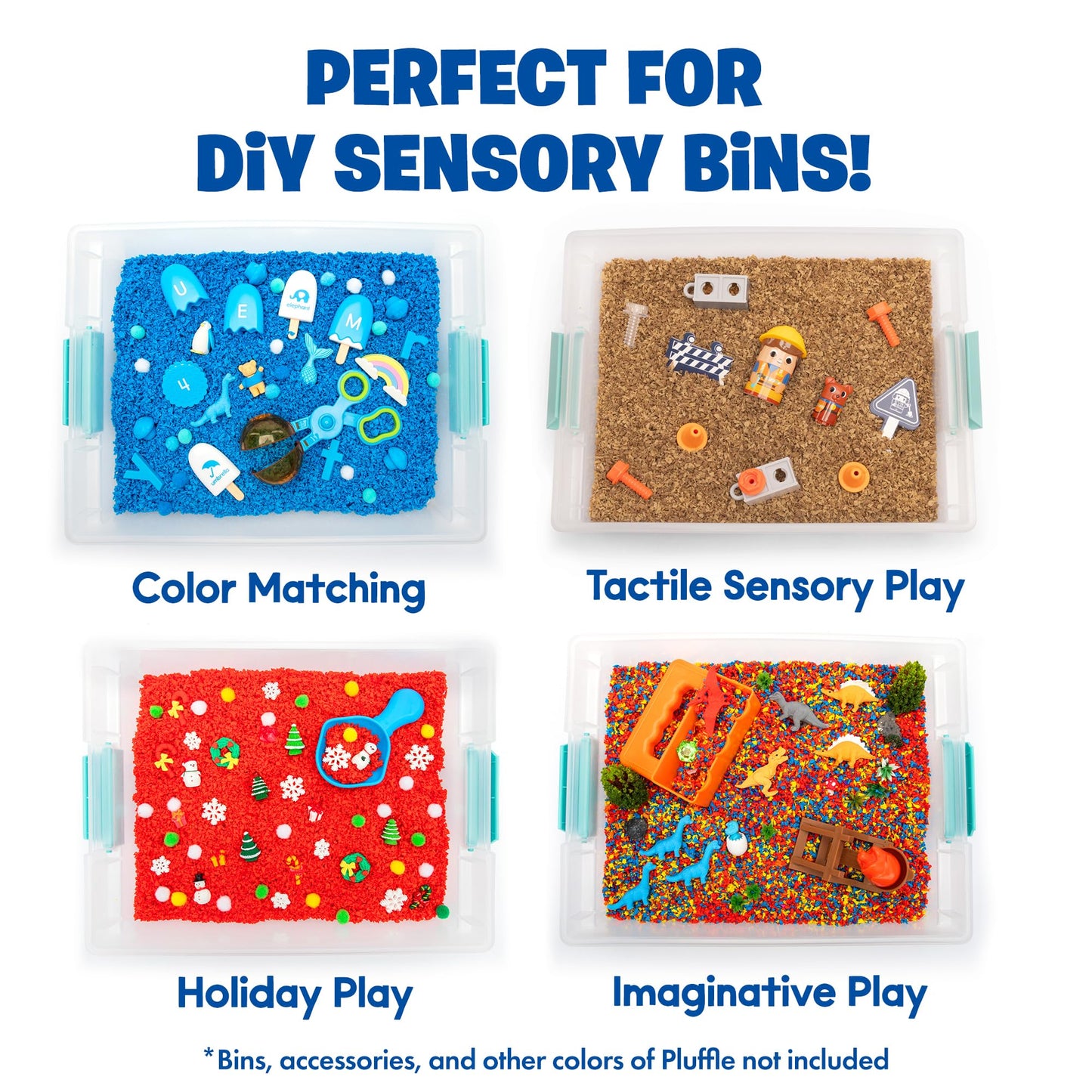 Educational Insights Pluffle(R) Sand 2-Pack - Sensory Bin Foam Set, No Mess Alternative to Sand Toys & Slime for Toddlers at Home or in the Classroom, Fun Sensory Table Filler, Gift for Kids Ages 3+