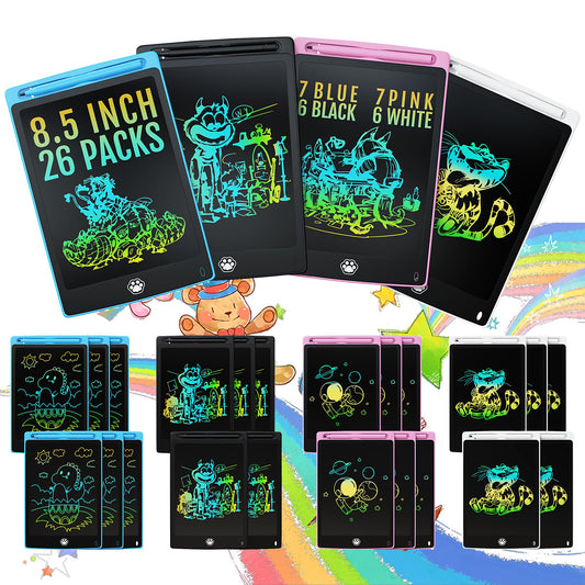 26 Packs LCD Writing Tablet, 8.5INCH Doodle Board for Child, Erasable Kids Drawing Pad, Electronic Drawing Writing Board for Kids Adults Learning & Education, (Blue+Pink+Black+White)
