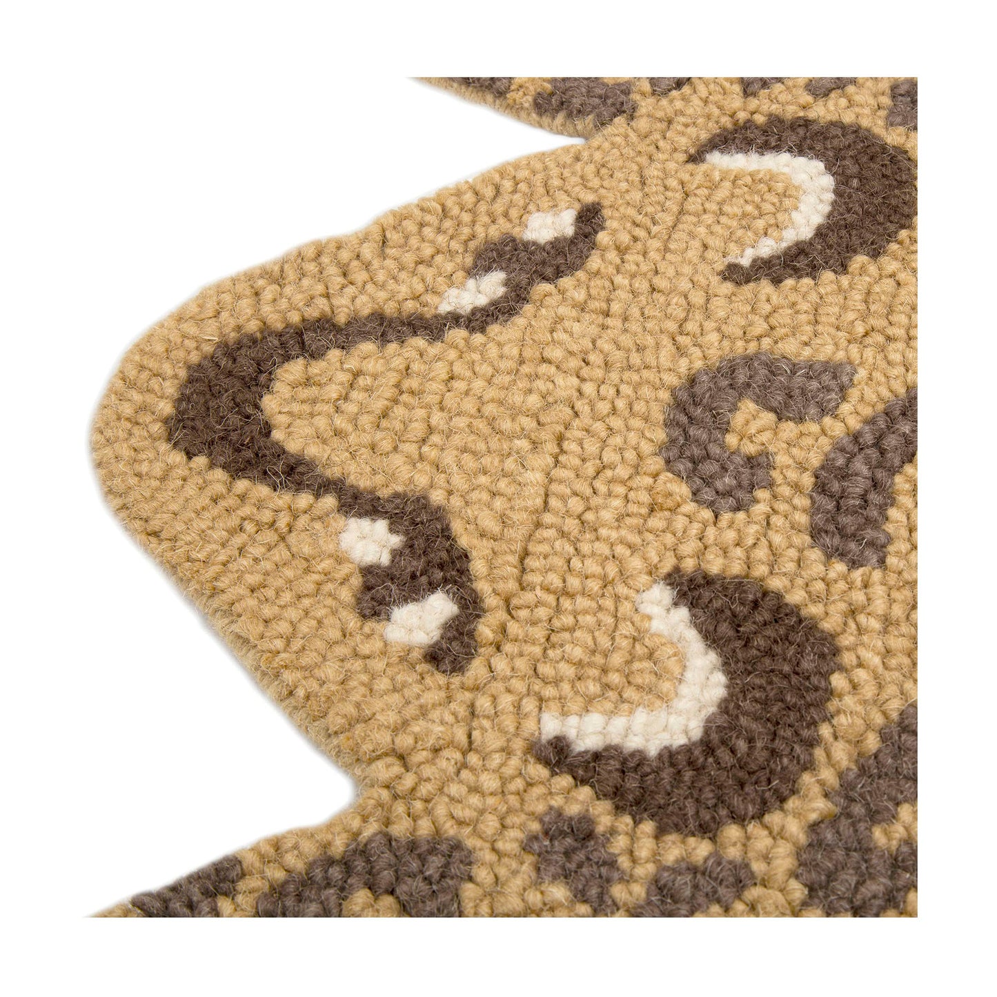 Crane Baby Leopard Shaped Nursery Rug, Handmade 100% Wool Safari Animal Rug for Baby Boy and Girl Nursery, Jungle Nursery Decor, Leopard Print Rug for Toddler Room, Kids Room, 23 x 36 Inches
