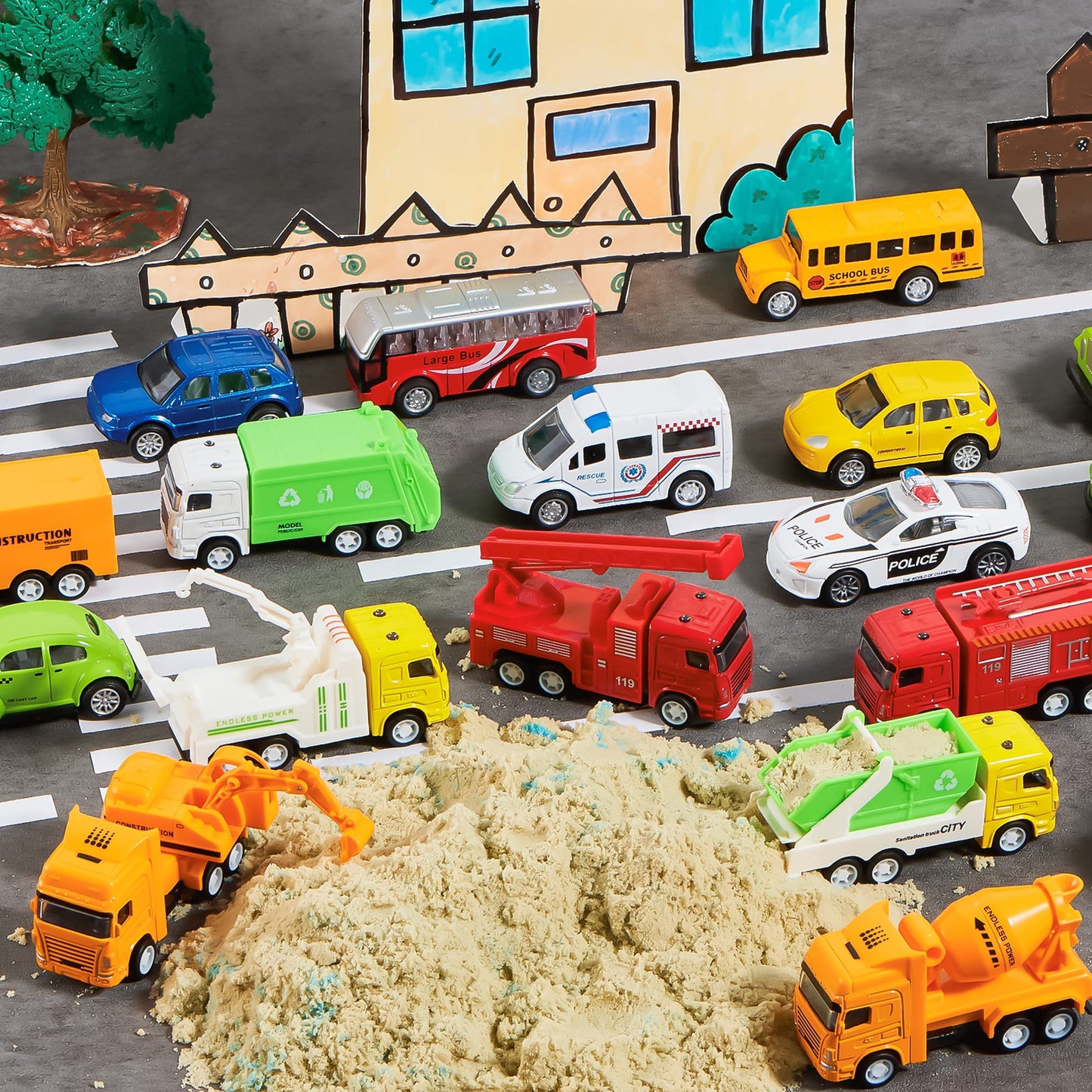 JOYIN 20PCS Die Cast Pull Back Cars, Metal Toy Cars, Car Toys Bulk, Vehicle Set for Toddlers, Kids Party Favors, Cake Toppers, Stocking Stuffers, Race Cars Toys for Boys