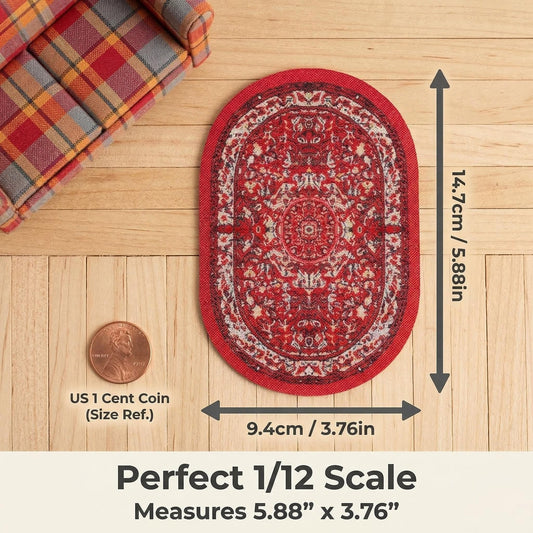 4pcs Dollhouse Rug Sets,1/12 Miniature Accessories Kits for Dollhouse and Decorations,Which Including 4 Colors Welcome Floor Blanket Carpet for Furniture Indoors