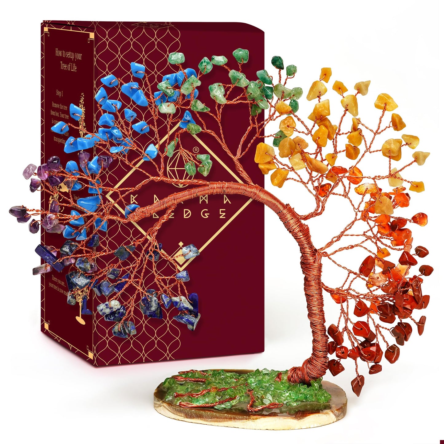 7 Chakra Tree of Life for Home, Office, Room, Wall Decor to Bring Money & Good Luck, Handmade Healing Crystal Tree Gifts for Women, Men, Mom & Dad, Unique Gifts for Birthday & Anniversary