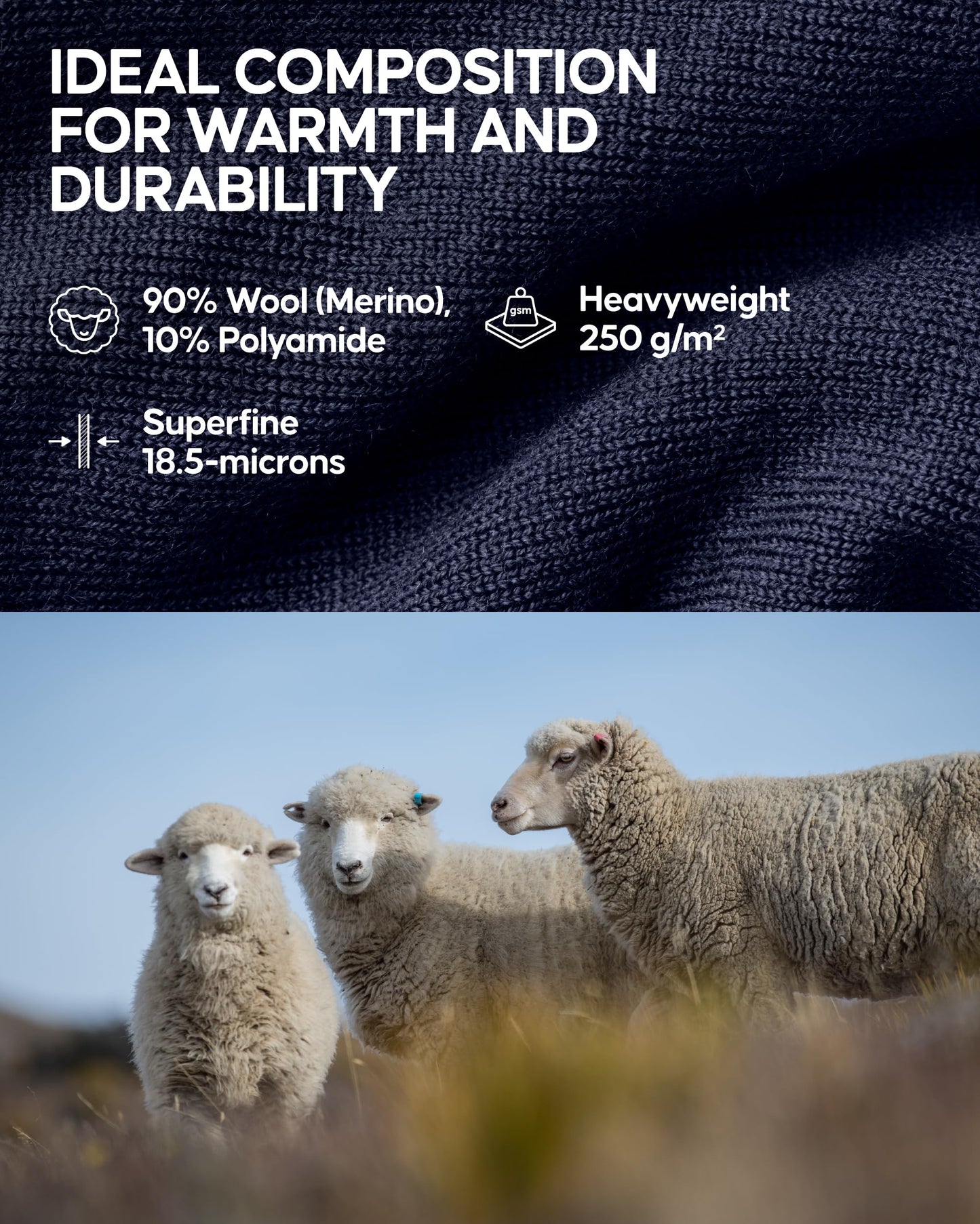 DANISH ENDURANCE Merino Wool Base Layers Women, Women's Thermal Sets for the Extreme Cold, Dark Navy, Large