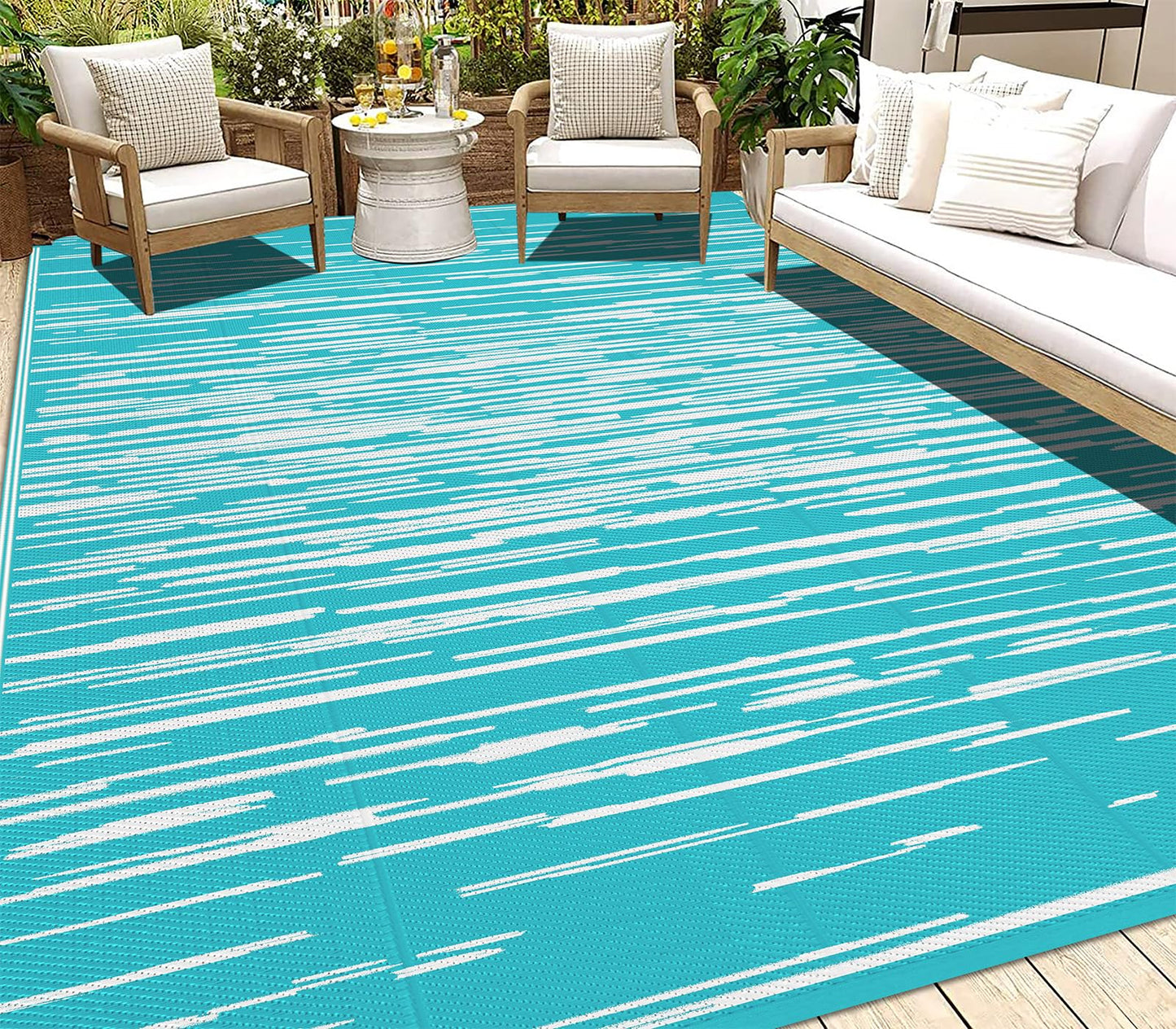 HEBE Outdoor Rug 9'x12' for Patios Clearance Waterproof Patio Mat Plastic Straw Rug Reversible RV Camping Tent Rug Outside Indoor Outdoor Area Rugs for RV,Deck,Beach,Balcony,Camper