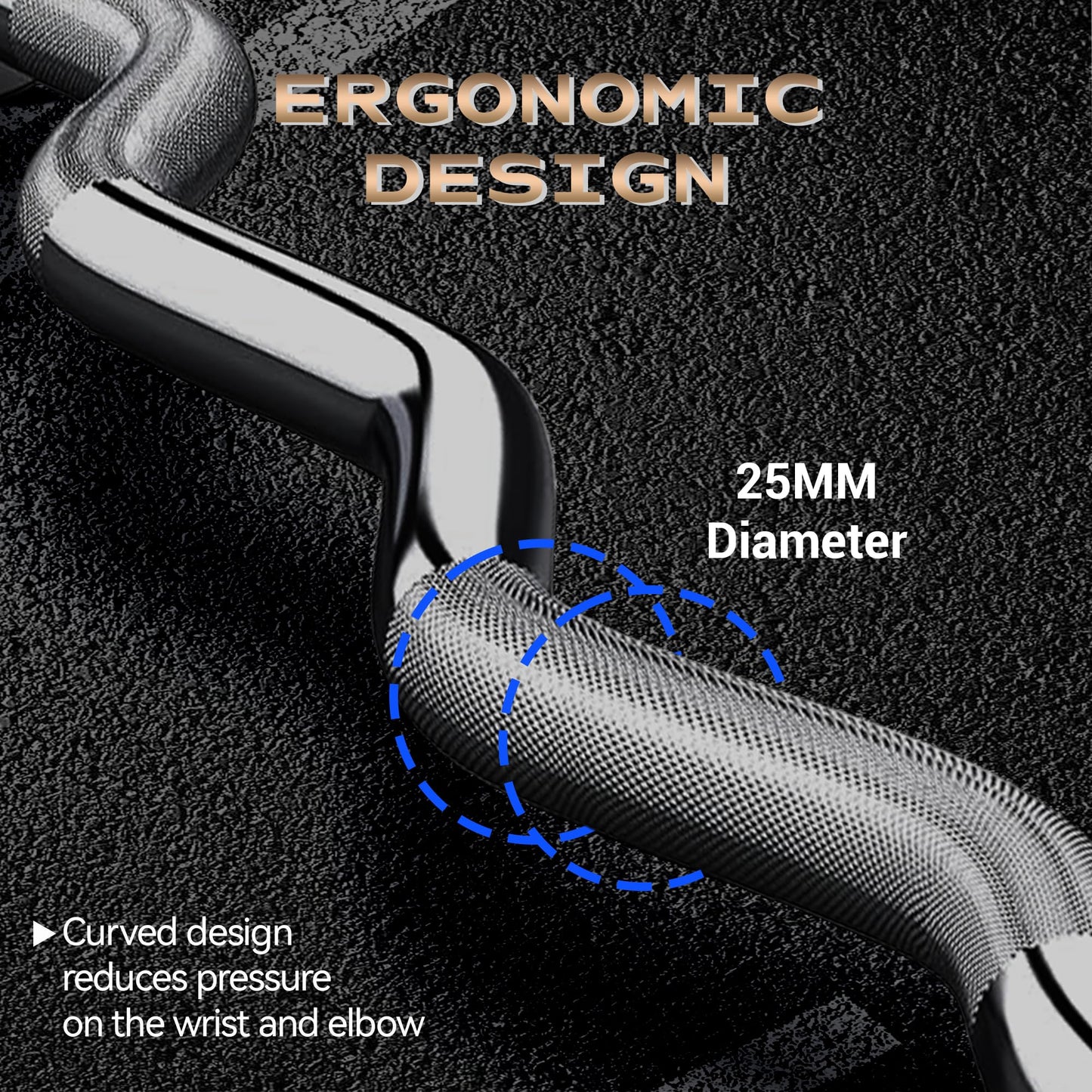 4FT Ez Curl Barbell Bar, O-Lympic Barbell Curl Bar with 2 Spring Collars, Bearing & Bronze Bushing Rotating Sleeves, Knurled Grip, Durable Rust-Proof Design for Squats/Curls/Bench Press, Black