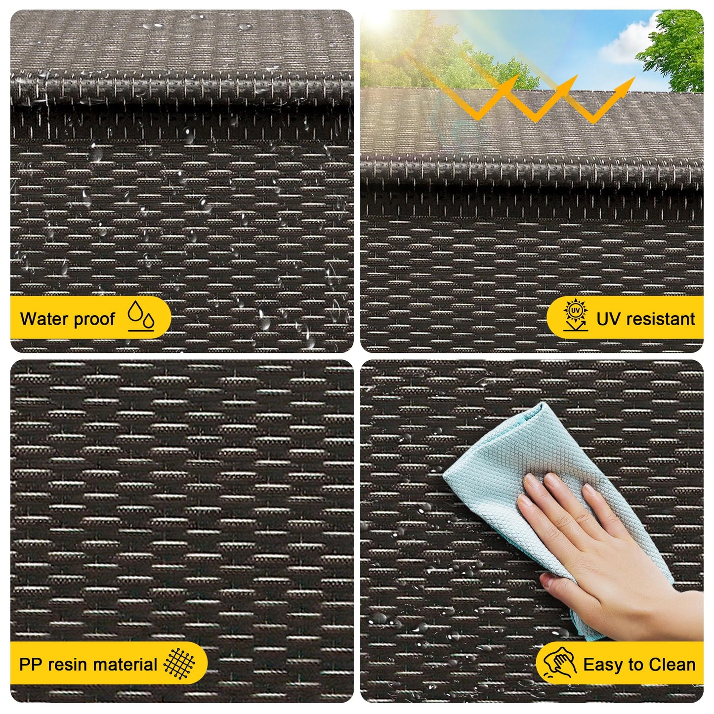 125 Gallon Outdoor Storage Box with Wheels - Large Wicker Rattan Deck Box for Patio Cushions, Garden Tools, Pool Floats & Pillows, All-Weather Patio Furniture Storage, Brown