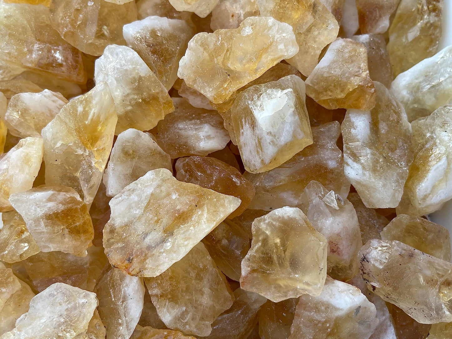 GAF TREASURES 3 Pcs Raw Citrine Crystals, Natural Citrine Stone, Natural Rough Citrine Crystals, Citrine Rough, Citrine Healing Crystals (Citrine)