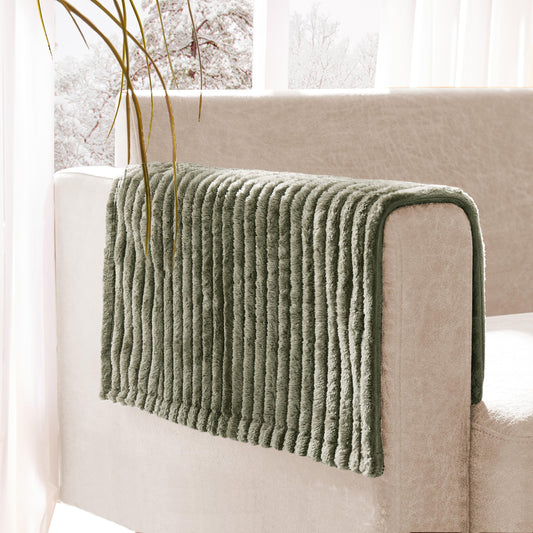 Meider 100% Waterproof Couch Arm Covers 2pcs, Fuzzy Chair Arm Covers Thick Soft Recliner Chair Armrest Protectors, Non-Slip Couch Armrest Cover Pet mats for Sofa (Sage Green, 22" x 22" 2 Pack)
