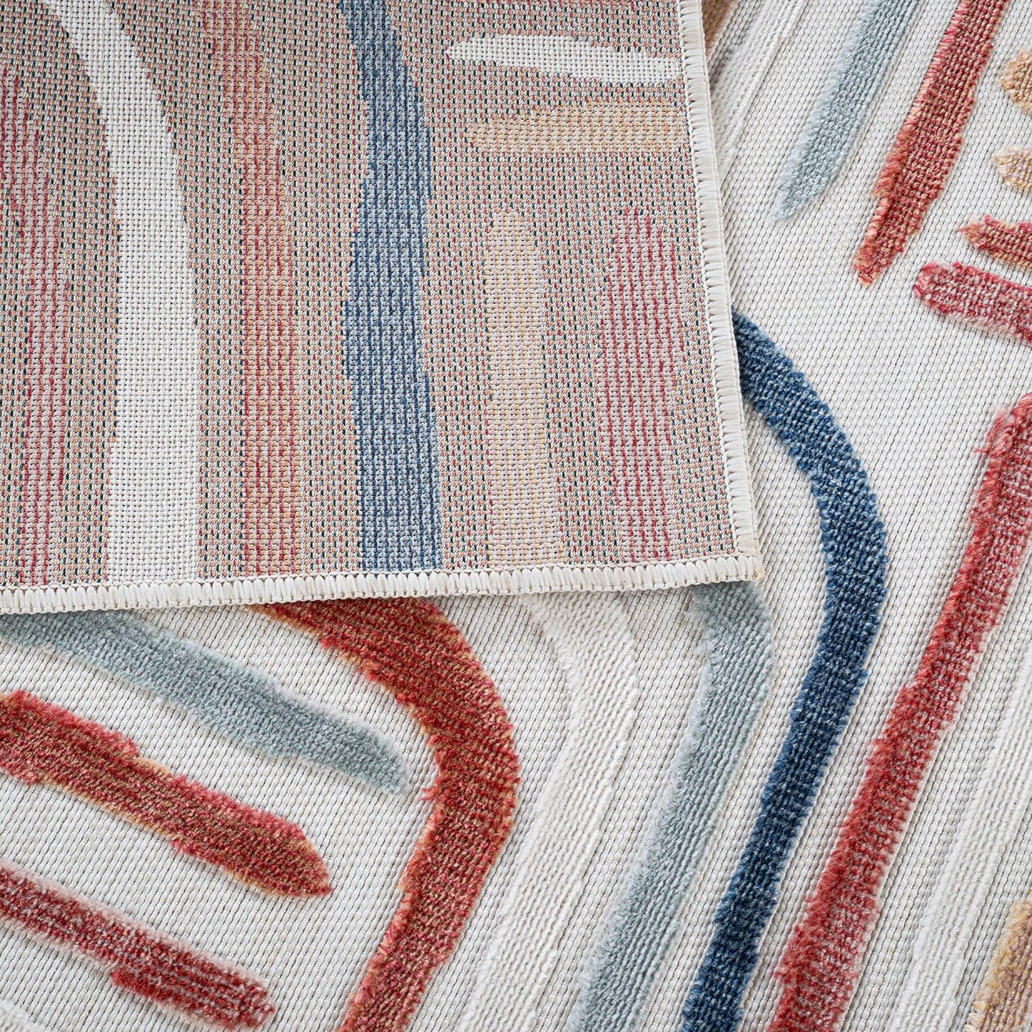 CAMILSON Indoor Outdoor Rug, Multicolor 5x7 Geometric Arch Striped Area Rugs for Patio and Home Areas, Easy-Cleaning Non-Shedding Living Room, Garden and Deck Washable Outside Carpet (5 x 7)