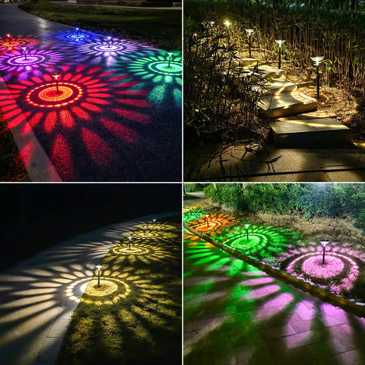 Nupostai 8 Pack Solar Pathway Lights, Multicolor & Warm White LED, IP67 Waterproof, Outdoor Garden Yard Lawn Landscape Decorative