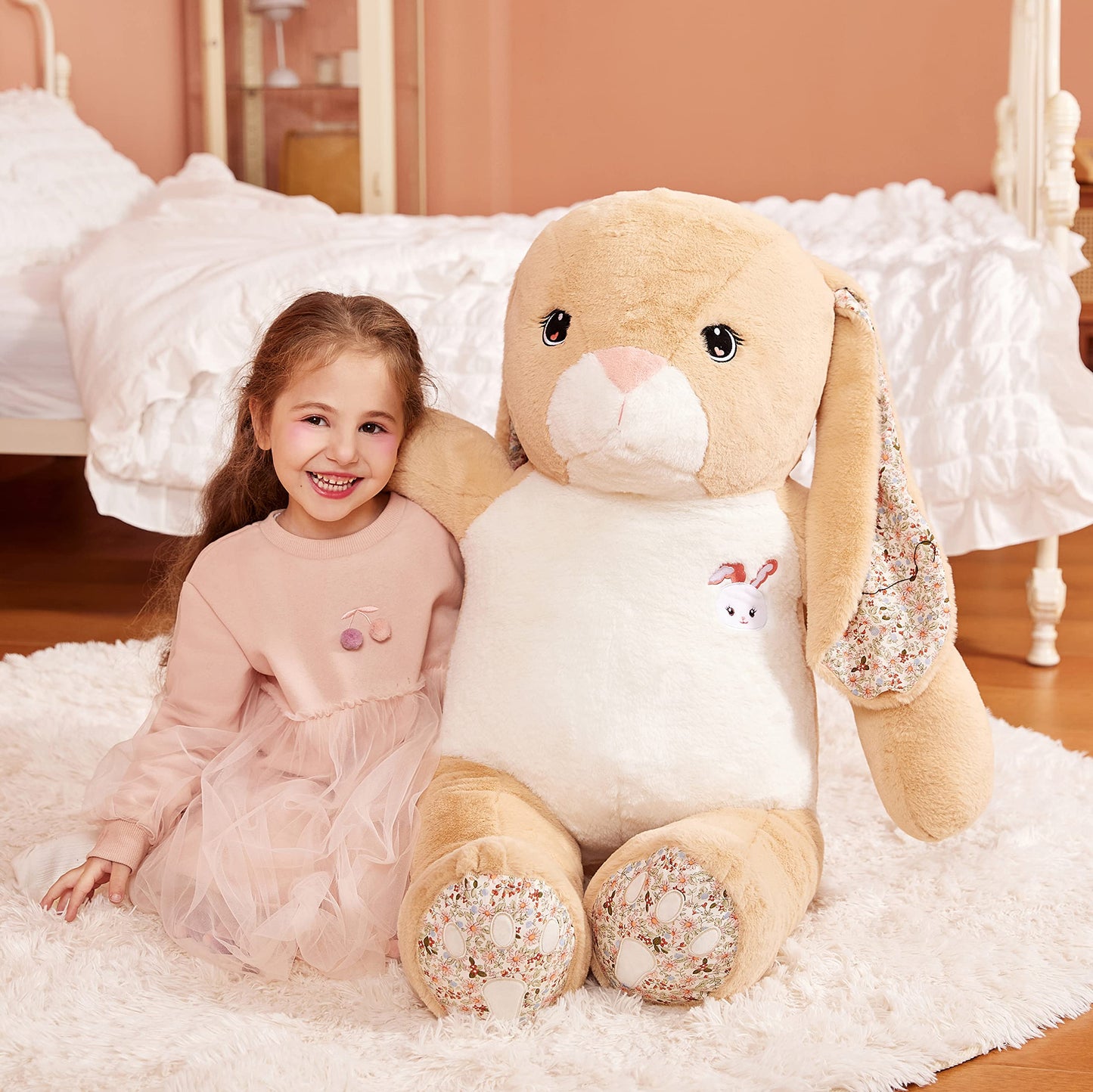 IKASA Giant Easter Rabbit Stuffed Animal Plush Toy, 30" Large Cute Jumbo Bunny Toys for Kids Girls Boys Girlfriend