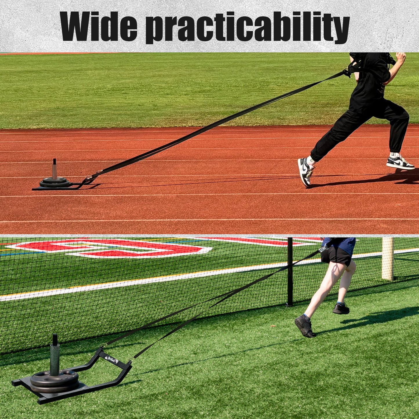 GanFindX Workout Sled for Strength and Speed Training, Push Pull Fitness Sled with Adjustable Shoulder Harness