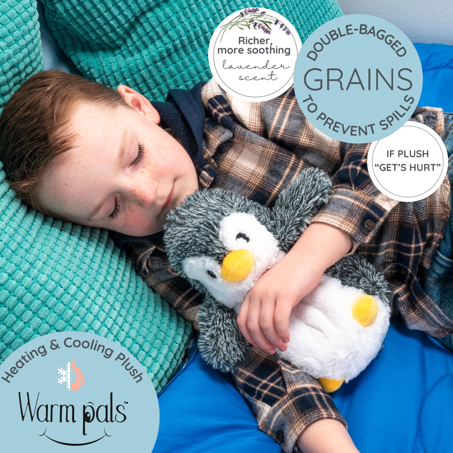 Peppy Penguin - Microwavable & Weighted Plush Stuffed Animal - Heated Plushie for Warmth - Cute, Soft, Cozy Toy for Adults & Children (Boys, Girls, & Toddlers) by Warm Pals