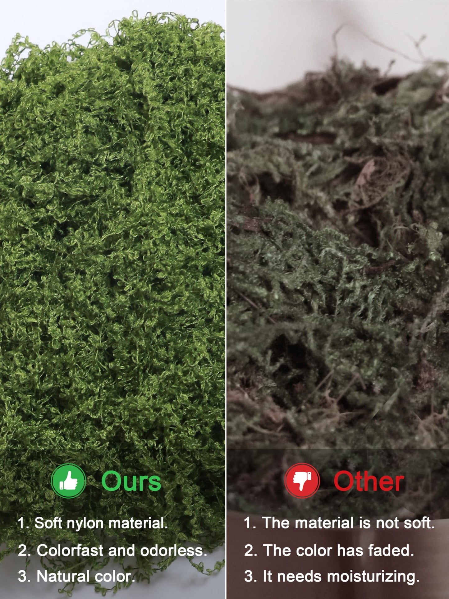 8.8oz Green Fake Moss Faux Plant Grass Artificial Flowers Moss for DIY Crafts Fairy Garden Pot Filler Vase Decorating Project Indoor Model Making Walls Glass Decor Forlaoers