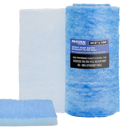 Master Elite Premium Paint Spray Booth Exhaust Filter Roll, 20.5" x 100' - 18 Gram Heavy-Duty Fiberglass Paint Arrestor - Captures Traps Overspray Paint Particles in Auto Car Autobody Refinish Booths