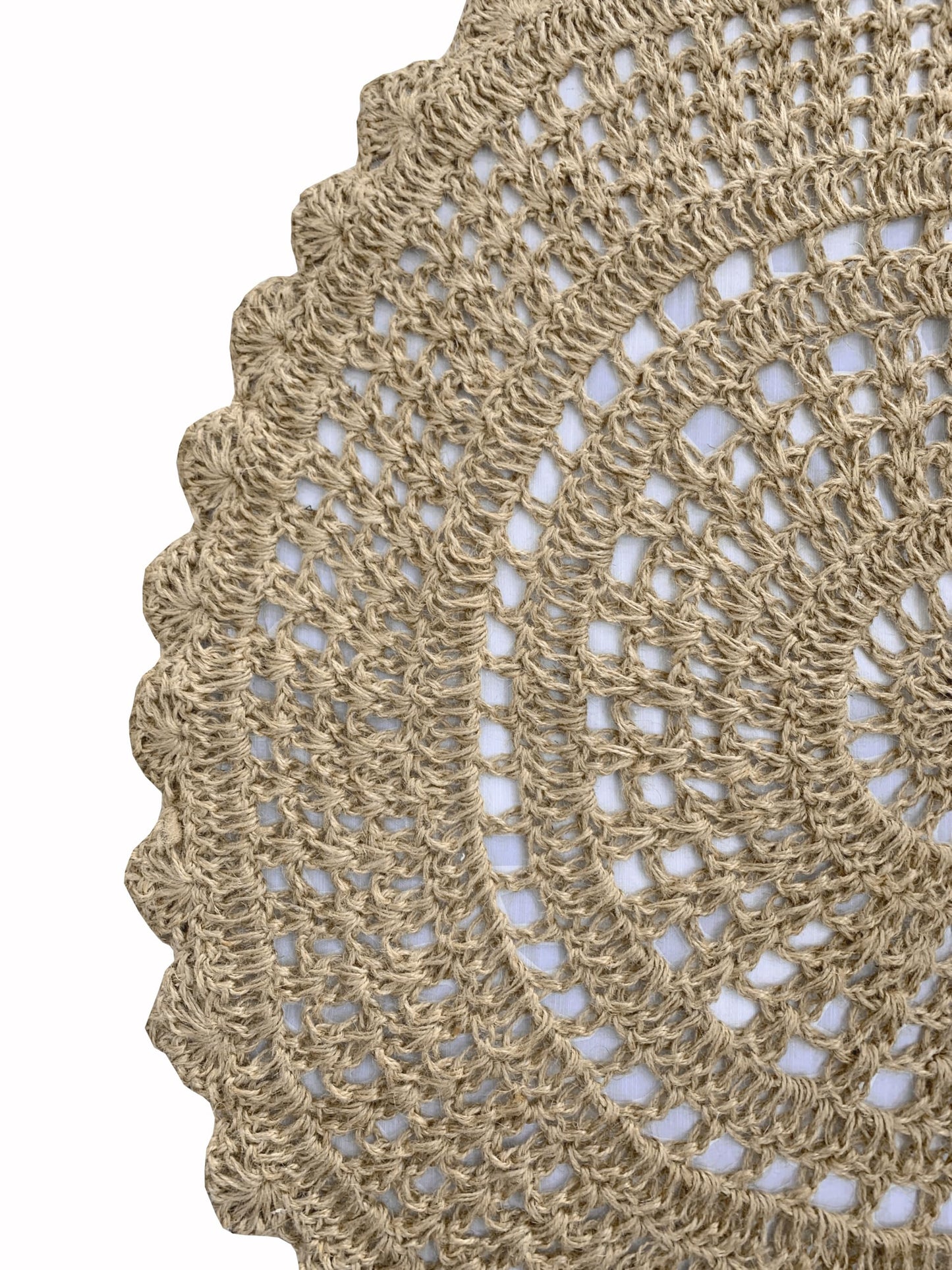 Ramanta Home Jute Handmade Natural Crochet Woven Rug 3 Feet Round, Anti- Slip Circle Boho Farmhouse Accent Area Rugs for Living Room, Kitchen, Bedroom | Nursery Costal Neutral Floor Patio Mat