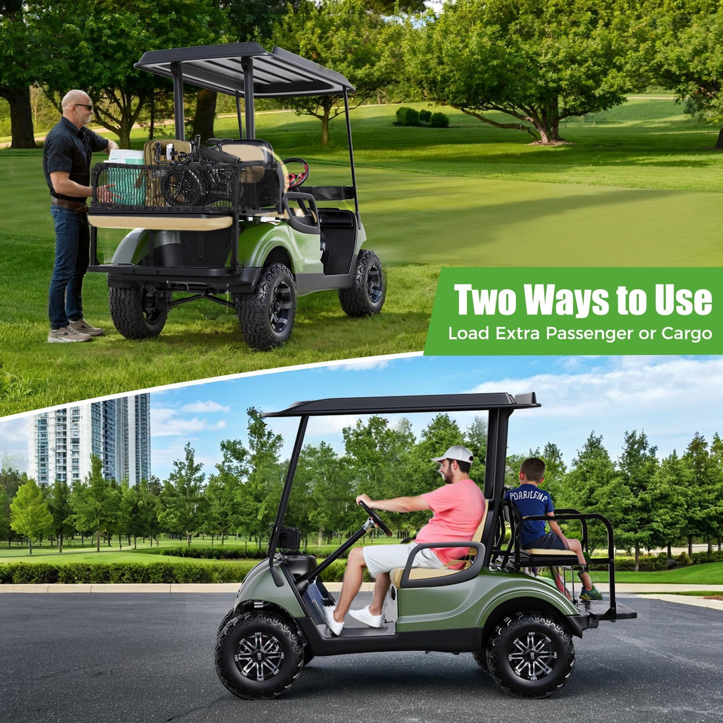 10L0L Golf Cart Rear Seat Kit- Golf Cart Flip Folding Rear Back Seat for Yamaha G29