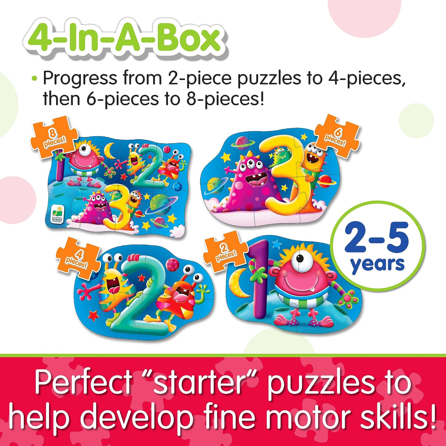 The Learning Journey My First 4-in-A-Box Puzzle - 123 - Puzzles for 2 Year Olds - STEM Educational Toddler Toys & Gifts for Boys & Girls Ages 2 and Up - Award Winning Puzzles