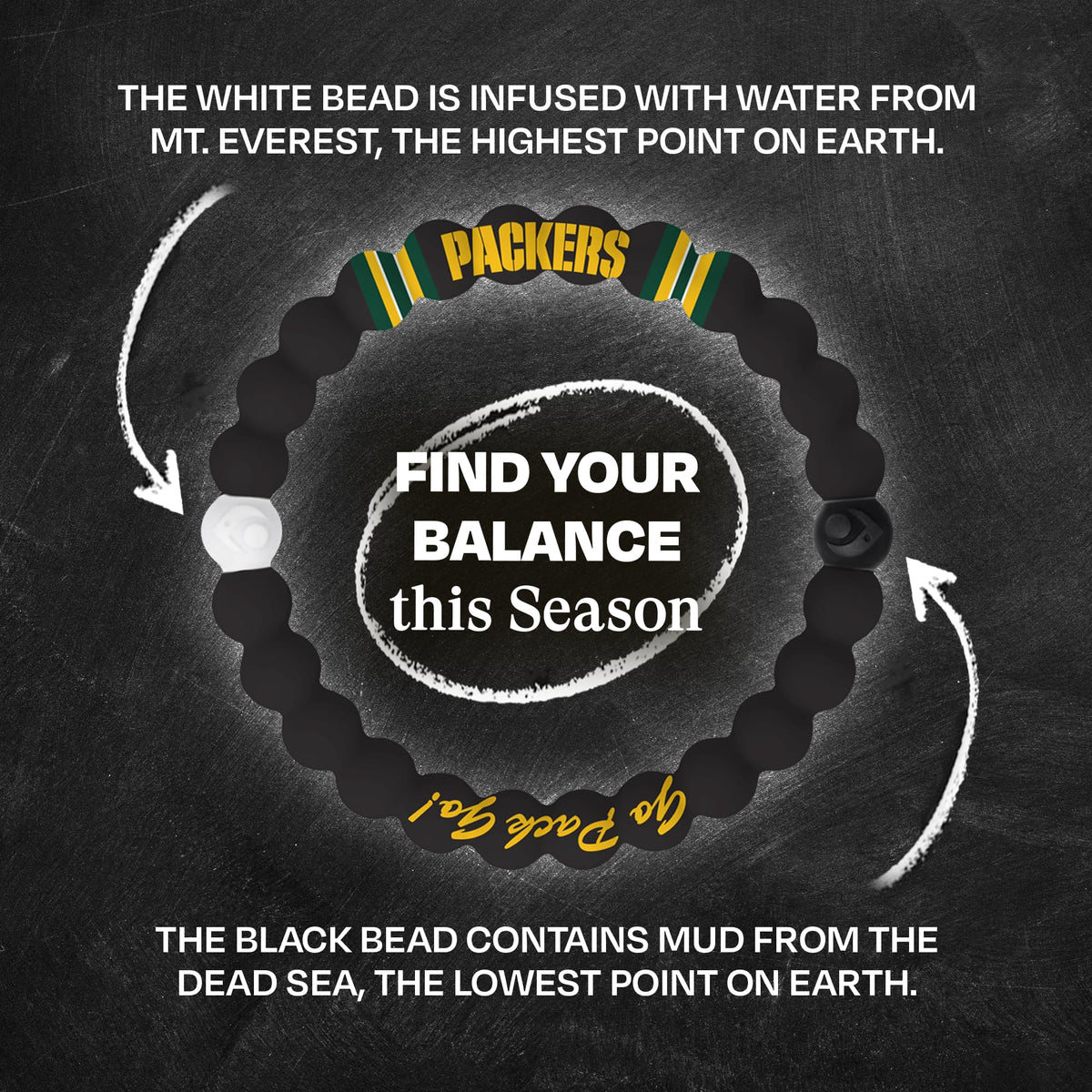 Lokai NFL Football Collection Silicone Beaded Bracelet, Green Bay Packers Classic (Medium) - Silicone Jewelry Beaded Friendship Bracelet for Women & Men - Sports Team Gear, Apparel & Accessories