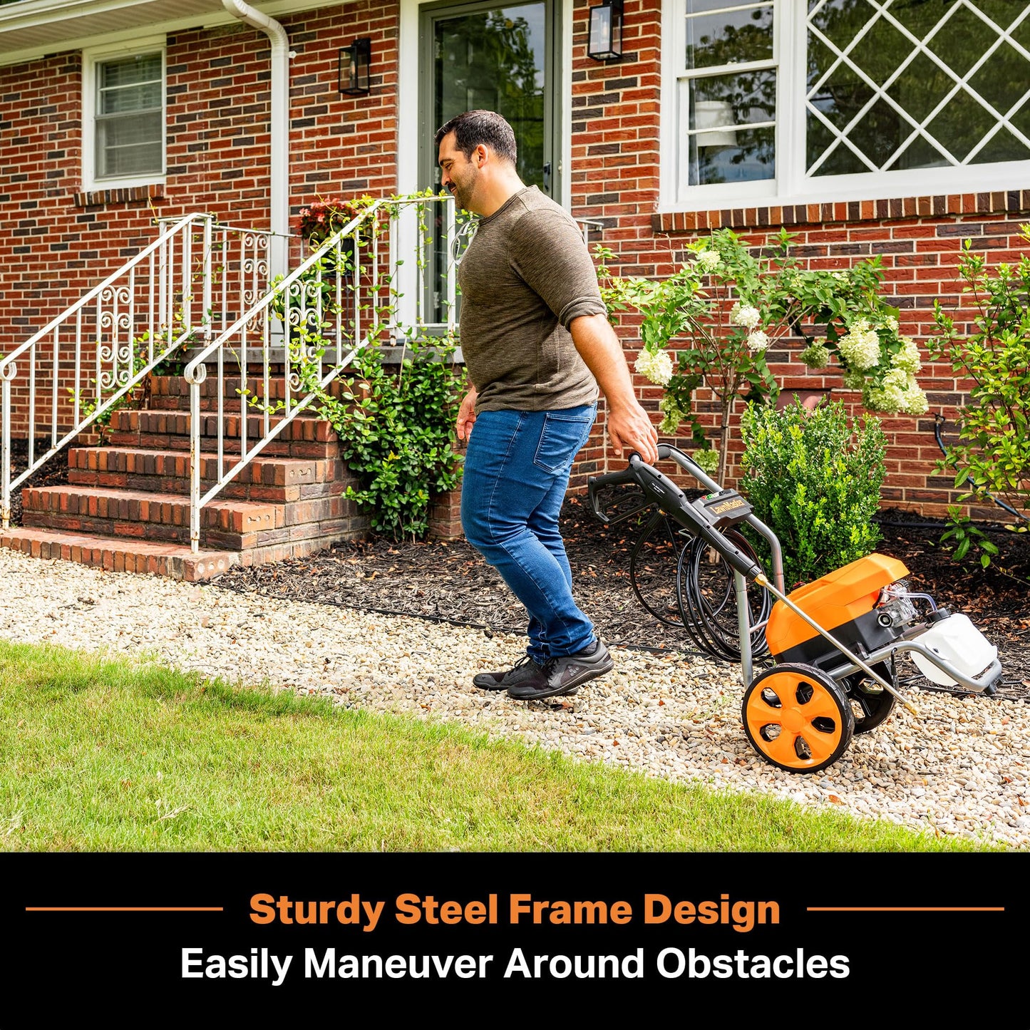 LawnMaster LT2100B Electric Pressure Washer 2300 PSI MAX 13 Amp 1.2 GPM CSA Certified with 5 Nozzles Powerful Storage Organization