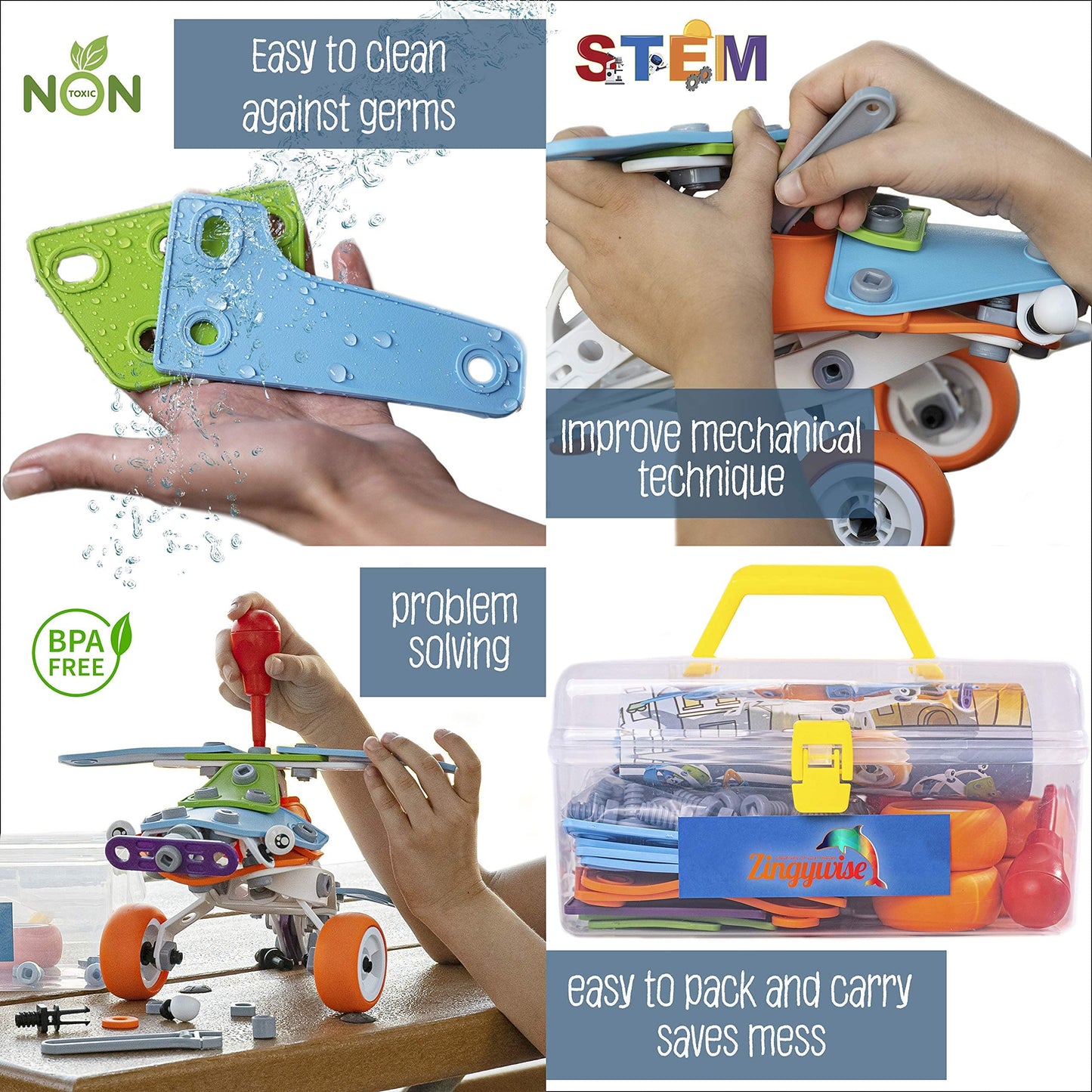 STEM Building Toy for 7-12 Year Old Boys - 7-in-1 Models Kids Love to Build and Play - 171Pcs Construction Set with Engineering Activity Kit - Best Birthday Gift Toy