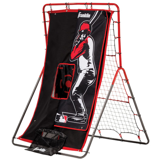Franklin Sports Pitch Back Rebounder and Switch Hitter Pitching Target - 2 in 1 Return Trainer and Catcher Target - Perfect for Pitching, Fielding and Throwing Practice - 55 x 36 Inch