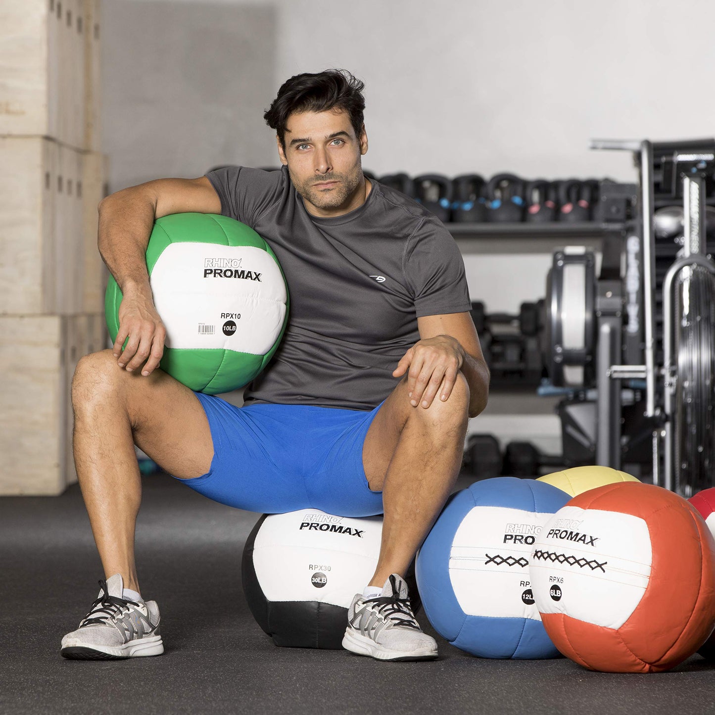 Champion Sports RPX20 Rhino Promax Slam Balls, 20 lb, Soft Shell with Non-Slip Grip, Medicine Wall Exercise Ball for Weightlifting, Plyometrics, Cross Training, & Home Gym Fitness