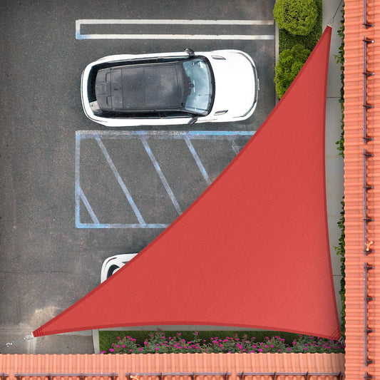 Royal Shade 20' x 20' x 28.3' Red Right Triangle Sun Shade Sail Canopy Outdoor Patio Fabric Screen RSTAPRT20 - UPF50+ 95% UV Blockage, Heavy Duty, Water & Air Permeable (We Make Custom Size)