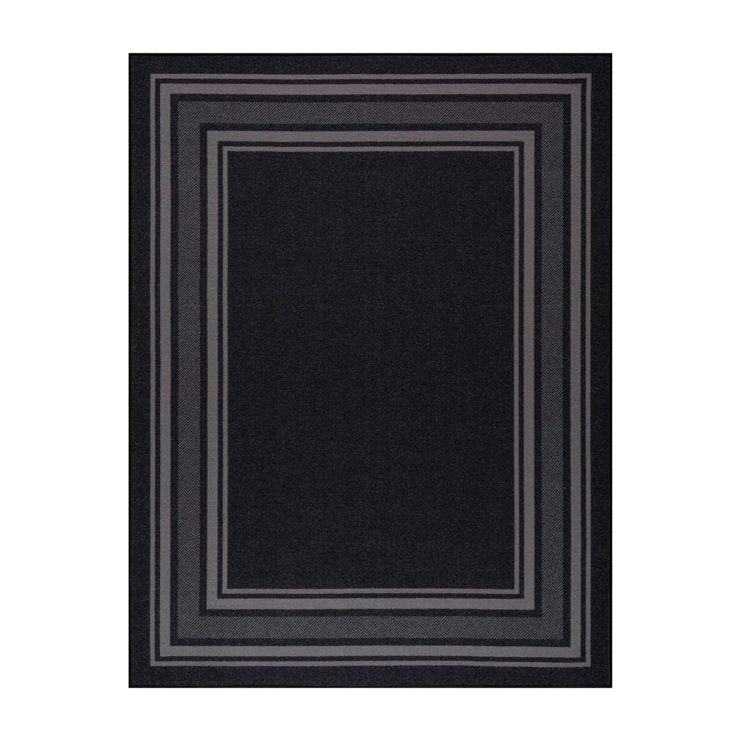 Luul Home Modern Bordered Non Slip Indoor Rugs for Living Room 3x5 Area Rugs for Kitchen, Rug for Bedroom, and Hallway, Stain Resistant Easy Cleaning Non Shedding Black 3 x 5