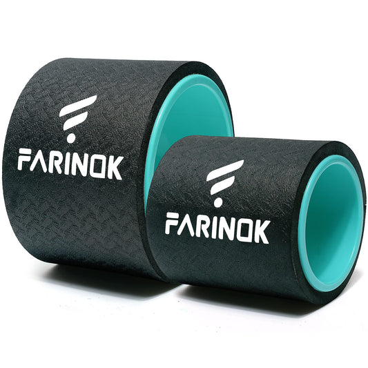 Yoga Wheel Set of 2, Upgraded 10MM Thick Back Wheels for Pain Relief & Stretching, Strongest Back Roller for Deep Tissue Massage, Improving Yoga Poses Backbend