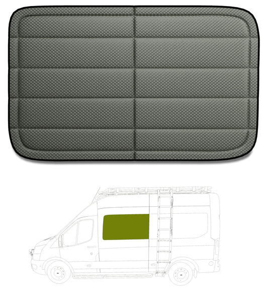 VANNCAMP Crew Side Window Cover for Ford Transit Medium/High Roof, 2015-2026, Magnetic Insulated Blackout Window Sunshade, Foldable Design, AllSeasonGuard