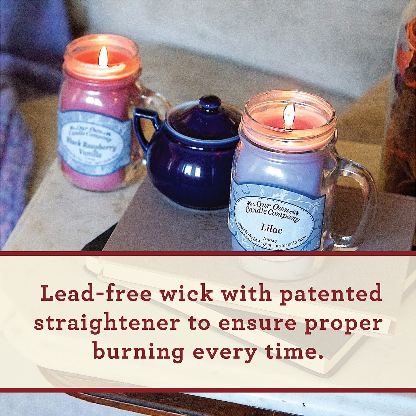 Our Own Candle Company, Grandma's Kitchen Scented Mason Jar Candle, 100 Hour Burn Time, 13 Ounces