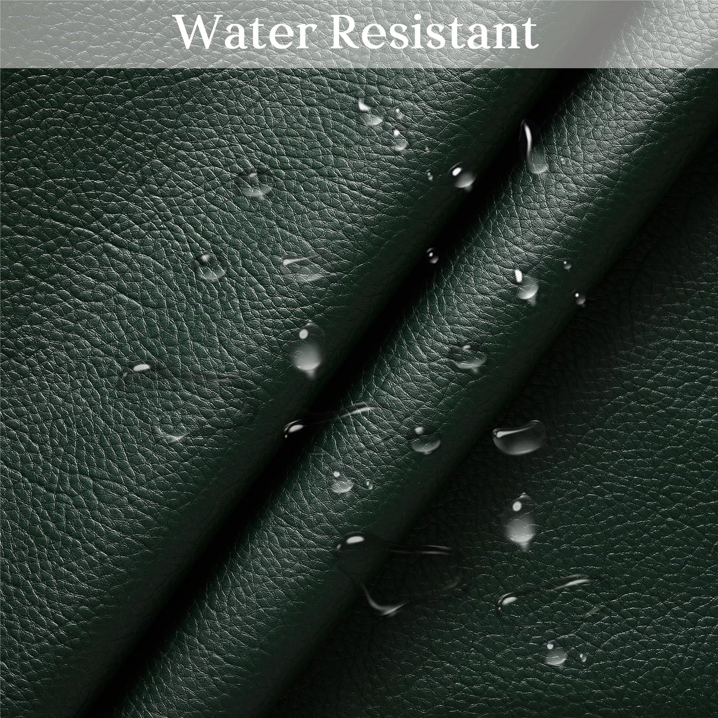 HYVAKUPPA Faux Leather Fabric by The Yard Marine Vinyl Fabric 55" W Outdoor Upholstery Fabric Waterproof PU Leather for Crafts Furniture Handbag DIY Sewings Earrings Decor (1 Yard, Dark Green)