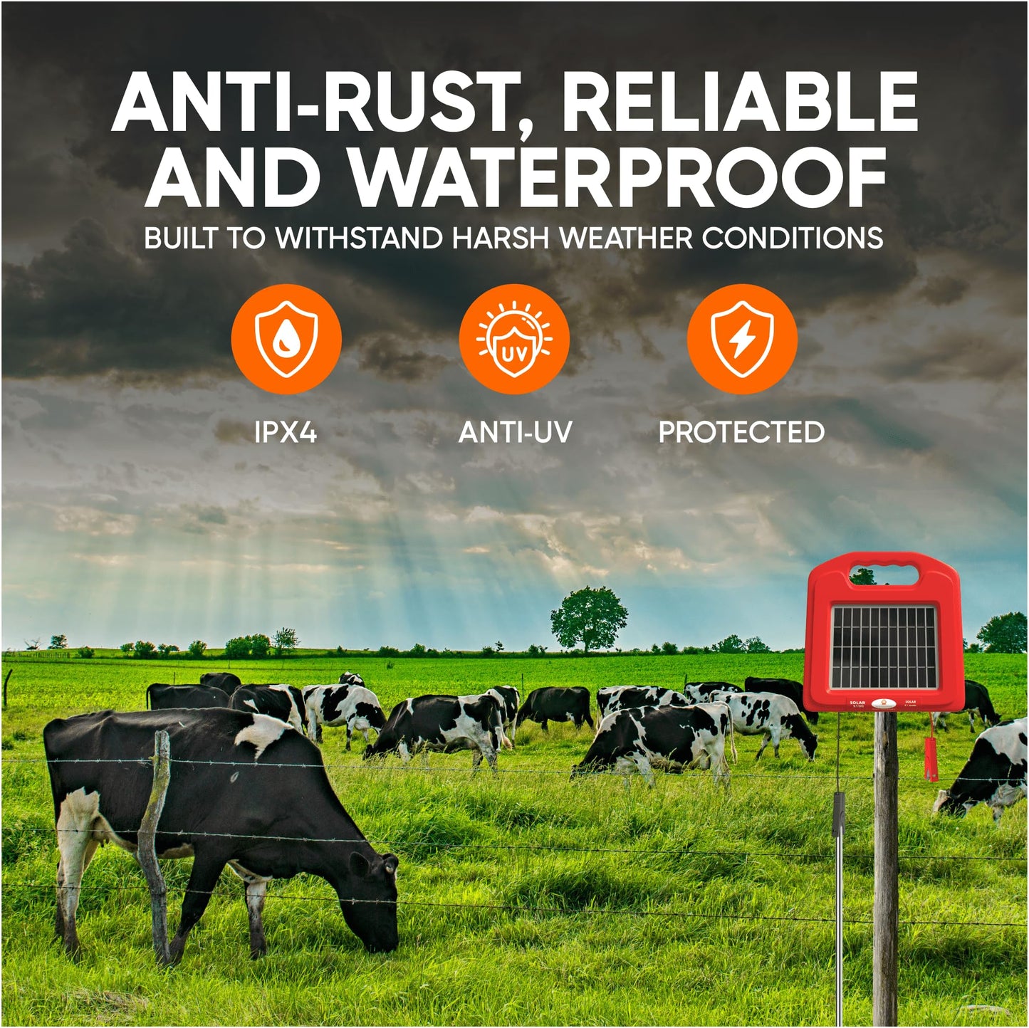 Pet & Livestock HQ - 1000ft Electric Polybraid Fence with 5 Mile Charger and 100 Insulators - 3 Product Bundle