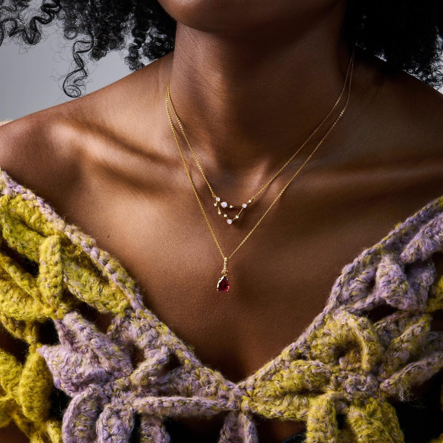 Moon Magic Moonstone Necklace - Capricorn Zodiac Constellation / 925 Sterling Silver - 18k Rose Gold - Yellow Gold Rainbow Moonstone Necklaces for Women/Authentic Rainbow Crystal Jewelry